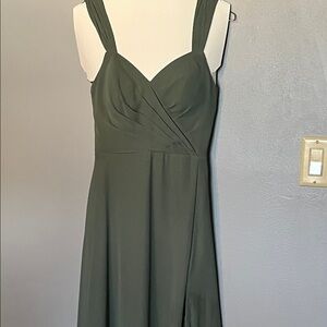 Azazie Dark Green Strapless Dress
